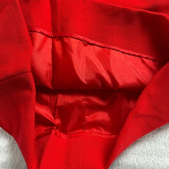 Women's Red Pure Wool Pencil Skirt Size 6 Lined Knee Length Career Made In USA - Picture 6 of 9